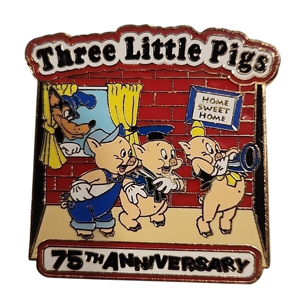 Disney Pin Three Little Pigs 75th Anniversary Silly Symphony Short LE 1200 61229